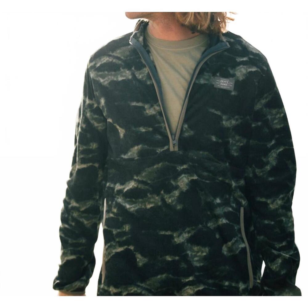 NEW JETTY brant fleece quarter-zip sweater in black